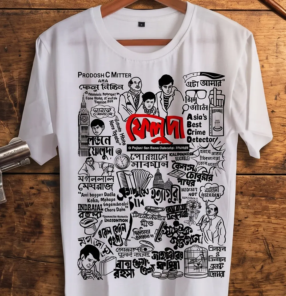 Feluda Doodle themed Unisex T-shirt design