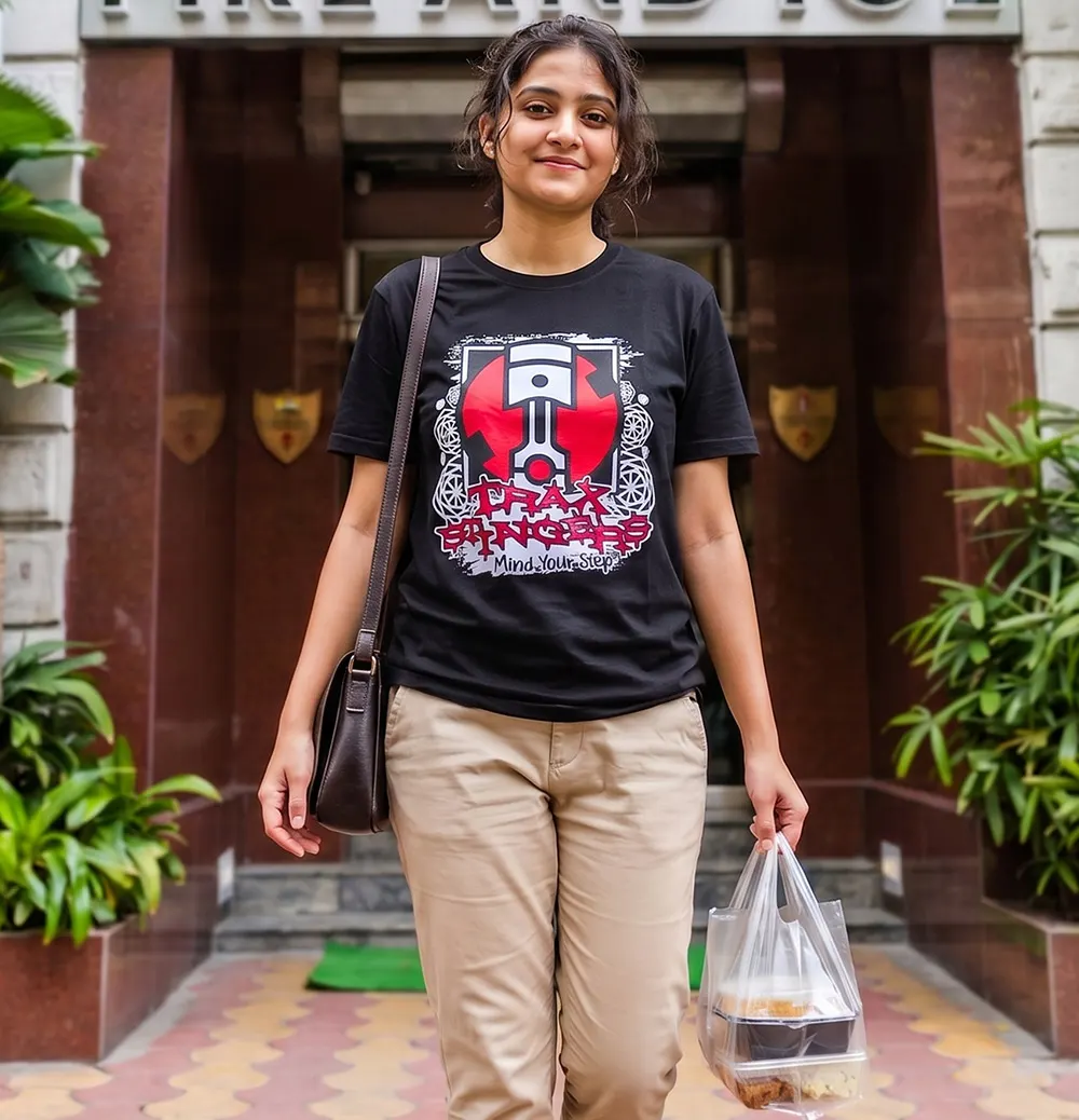 College Girl in Gridlock T-shirt with Skirt