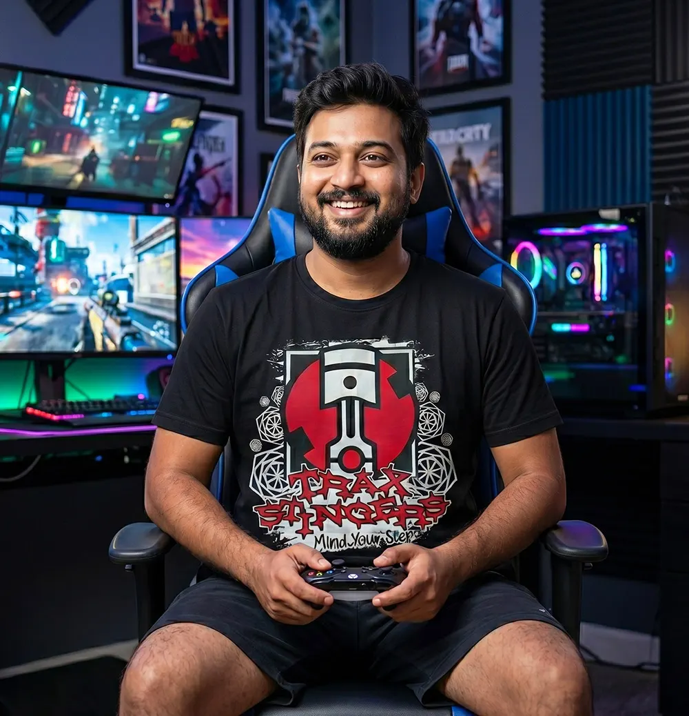 Guy playing Game in Gridlock T-shirtS
