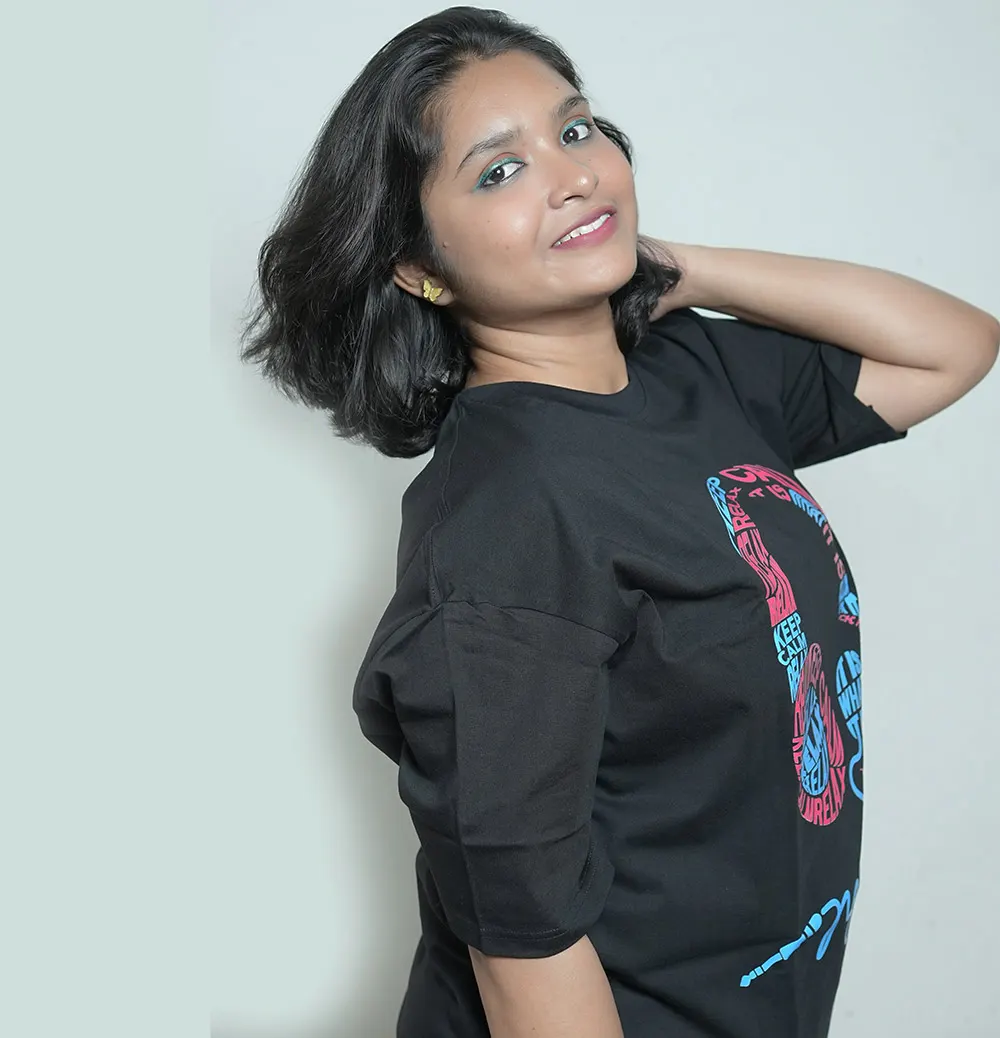 Side viw of the Headphone T-shirt