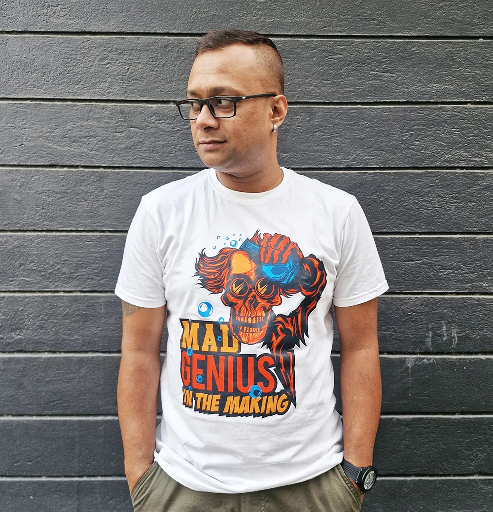 Mad Genius Themed Unisex T-shirt for boys class=