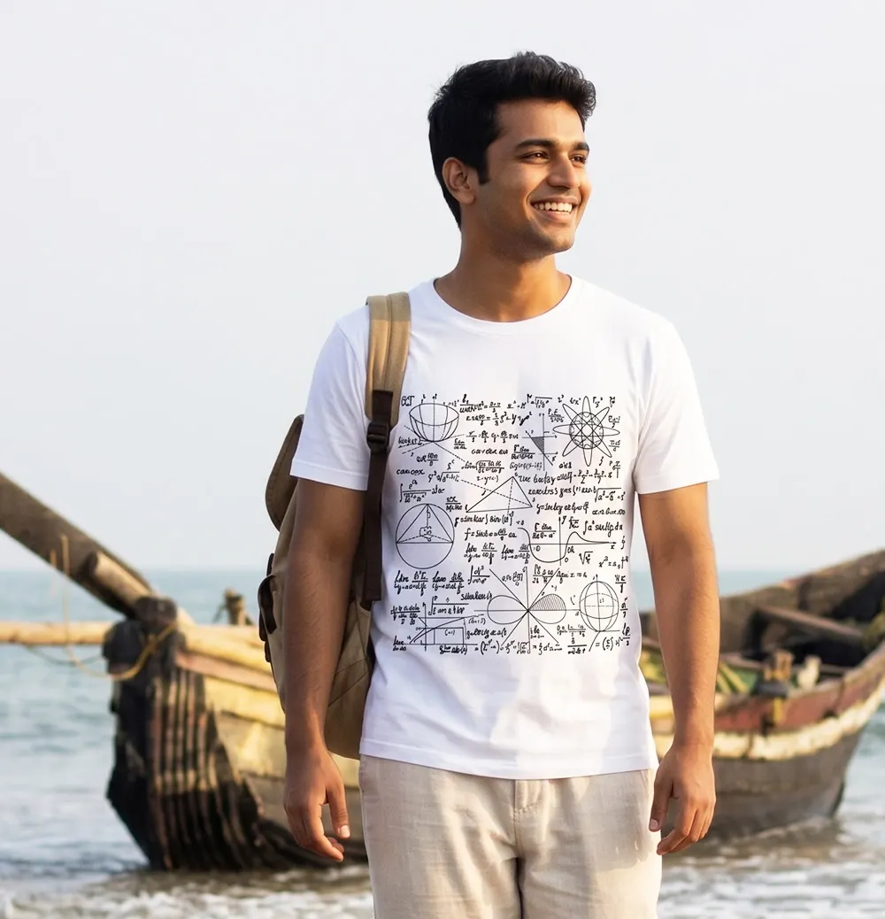 Guy wearing Numeric Doodle T-shirt in a beach