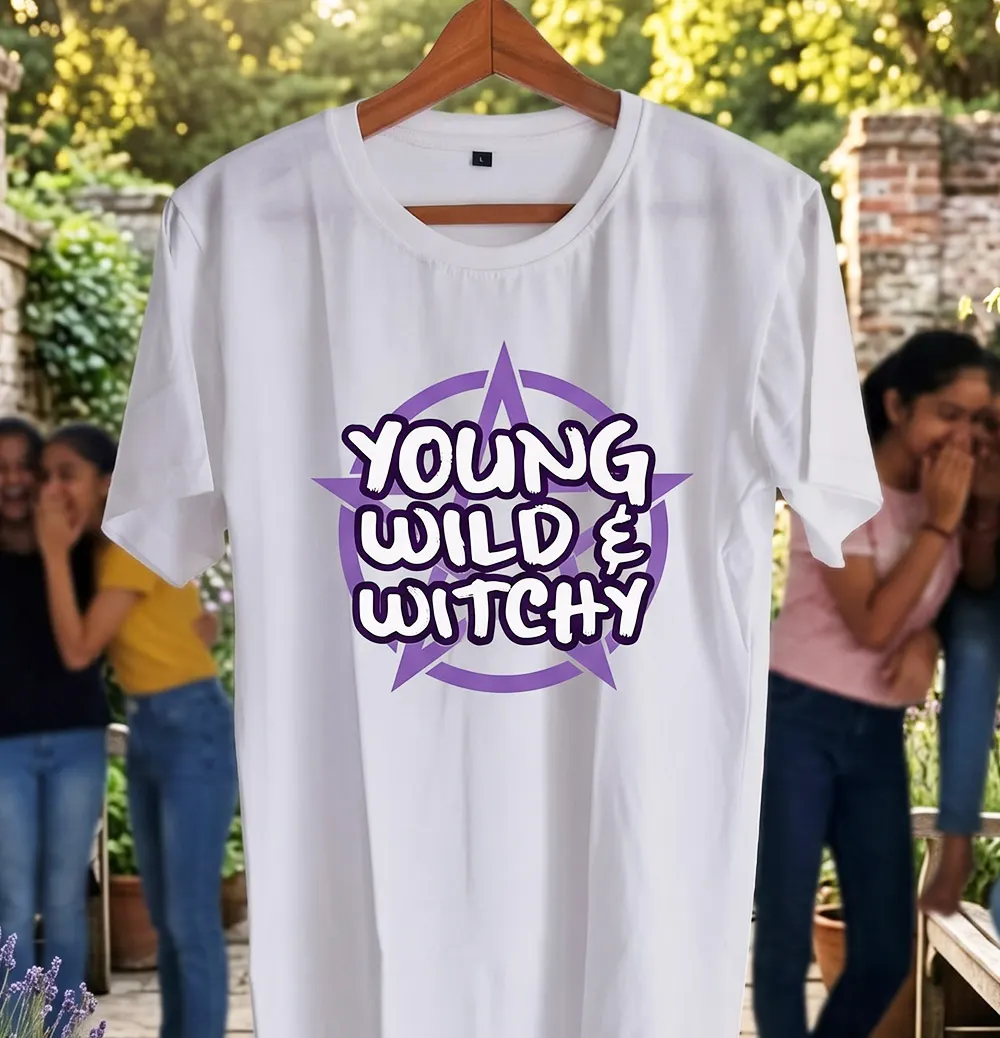 Young Wild & Witchy T-shirt Themed Unisex T-shirt front - Vilgot Clothing