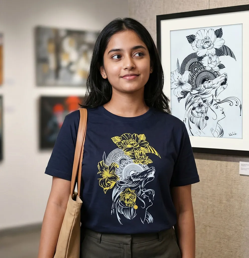 Mandala Wolf Queen Unisex T-Shirt for girls