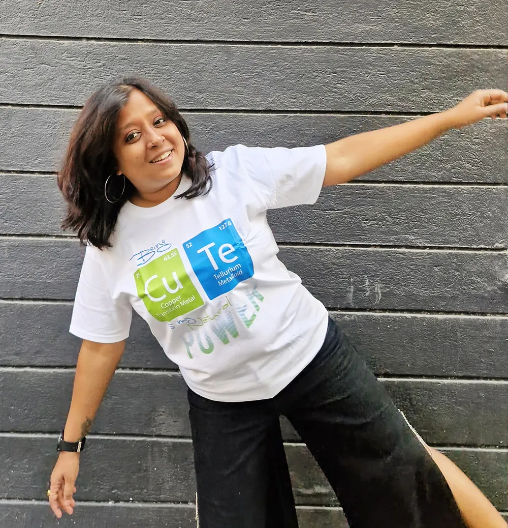 Being Cute Natural Power T-shirt worn for Woman