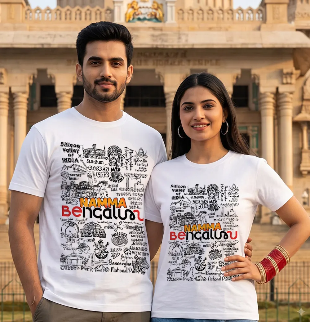 Bengalur Doodle T=shirt for couples