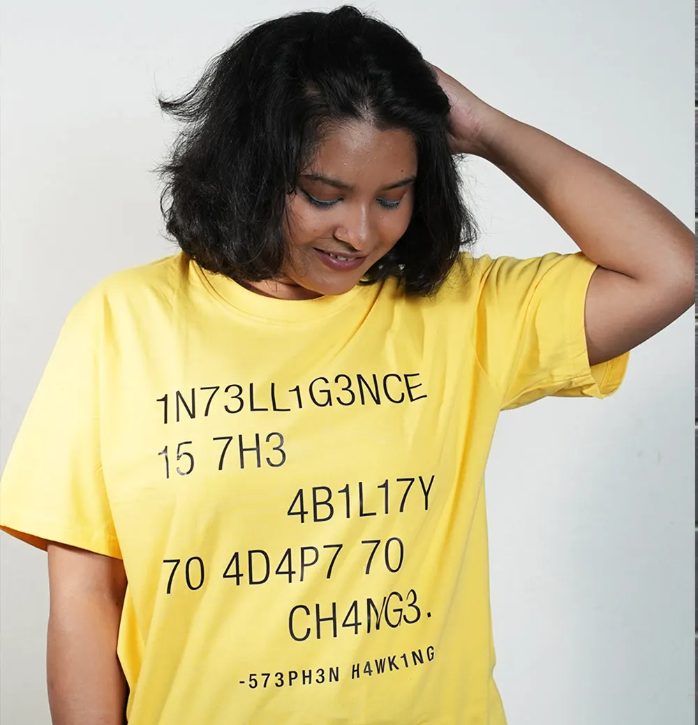 1N73LL1G3NCE - 573PH3N HAWKING - Intellince Unisex T-shirt for girls