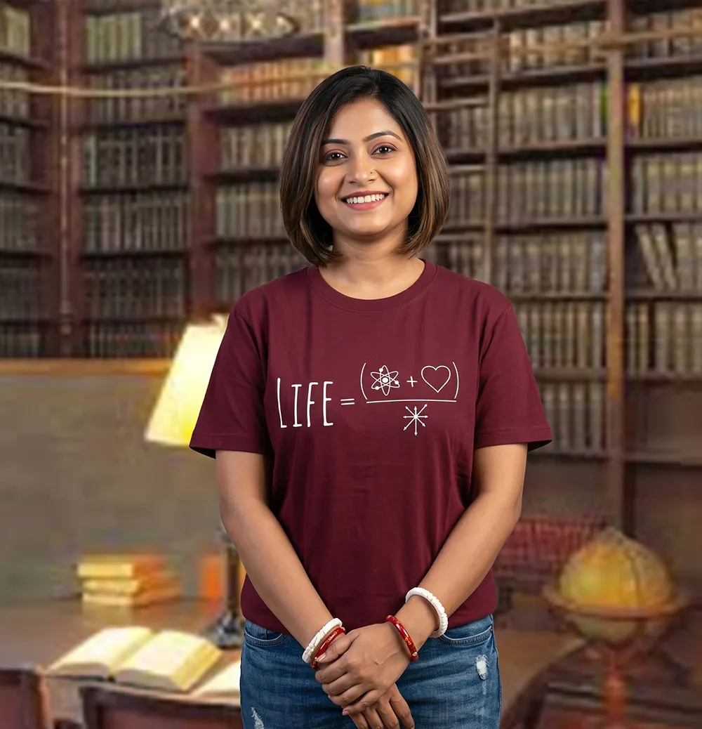 Chubby Woman wearing Mad Genius t-shirt