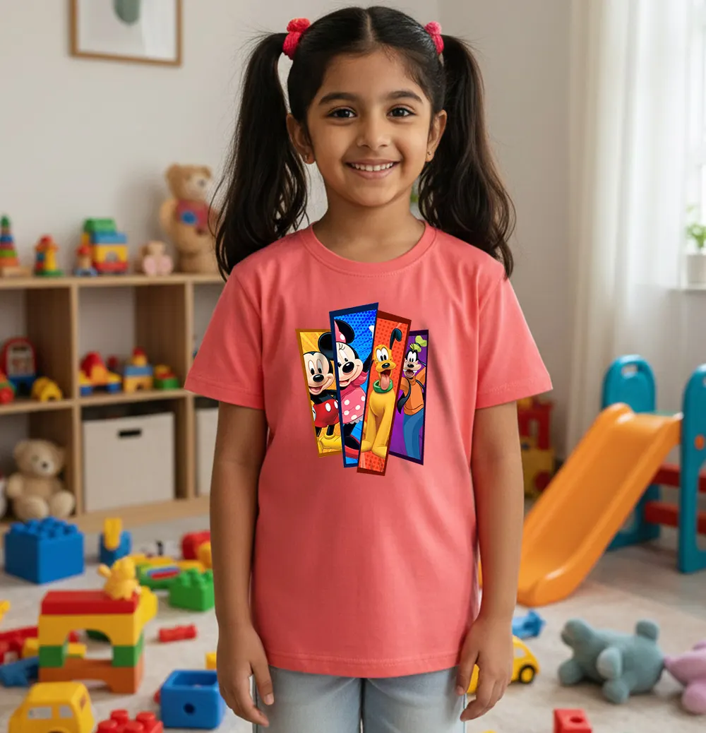 Mickey & Friends themed kids T-shirt for girls