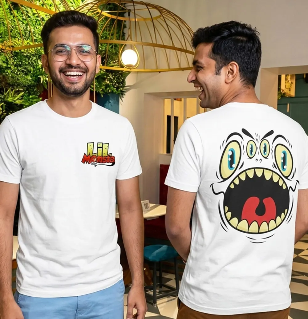 The Front and Back Monster Print on T-shirt