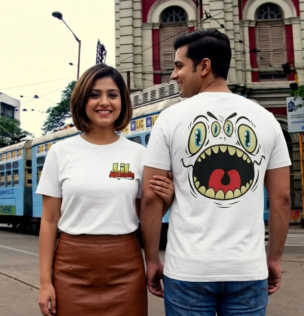 Couple wearing Same T-shirt