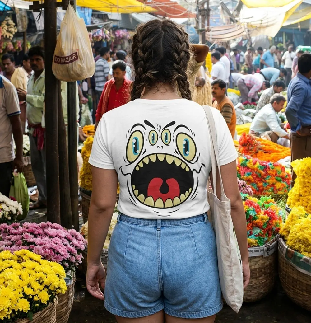 The backside print of the T-shirt