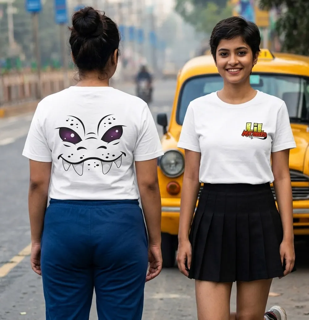 Purple Gaze Urban Beast Unisex T-Shirt for Front and Back View for girls