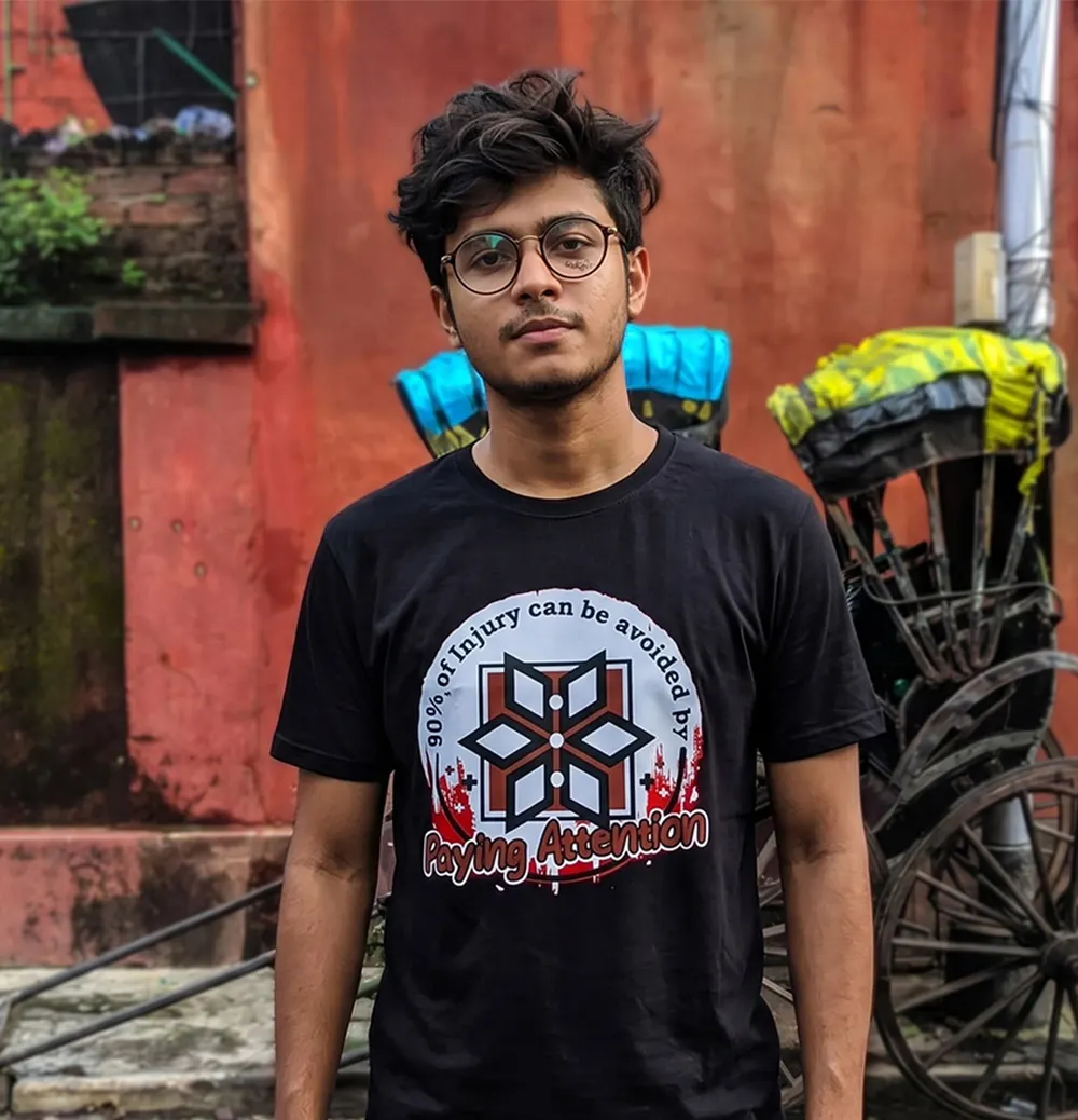 Buy Men Gaming Themed Black T-shirt